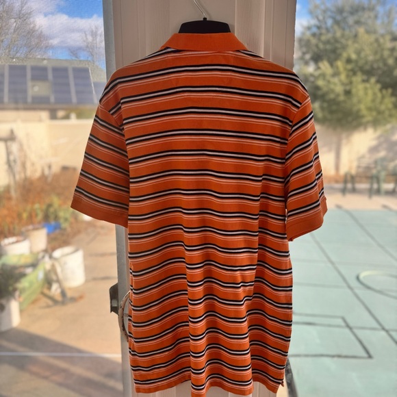 CHAPS By Ralph Lauren Men's XL Orange Blue White Striped Polo Shirt Cotton NWOT - Picture 4 of 10